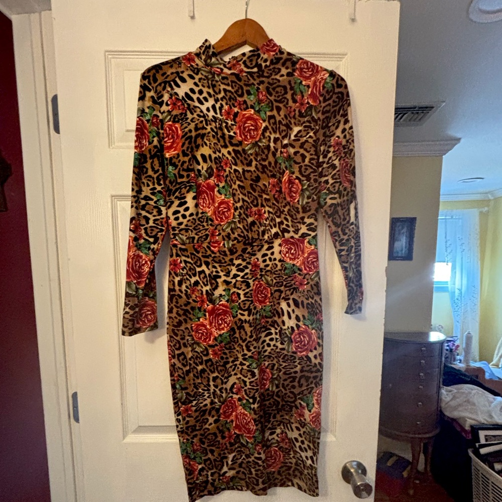 Criselda Couture leaped and rose pattern wiggle dress